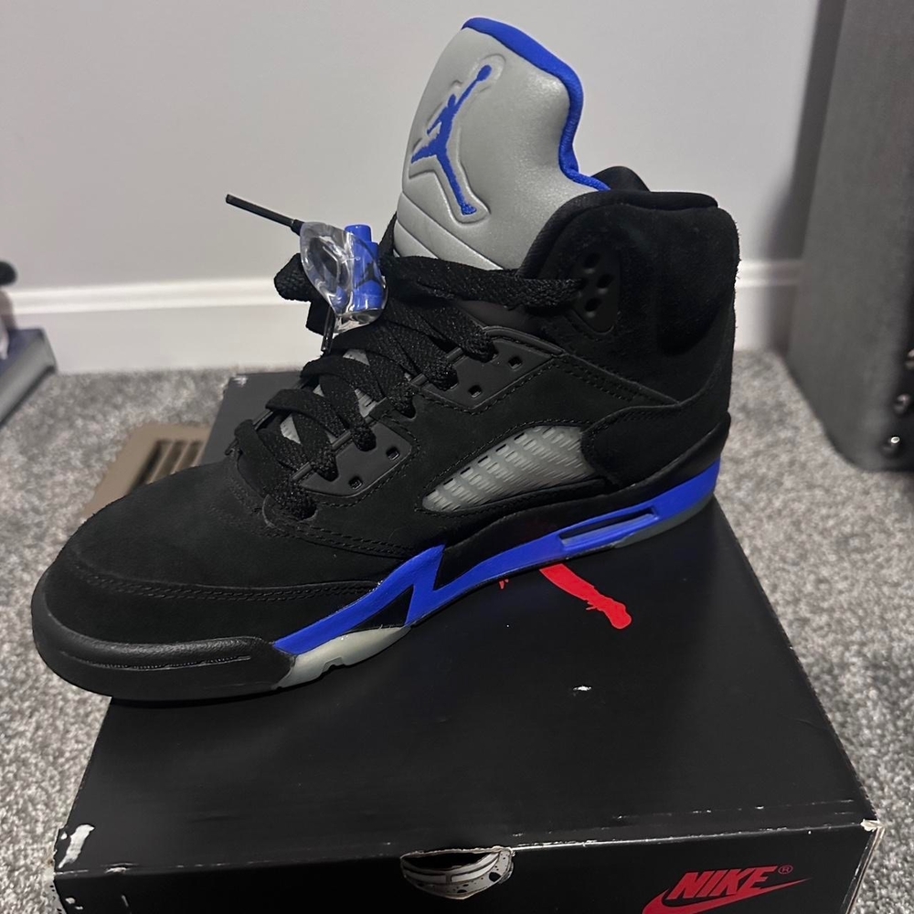 Jordan Black and Blue High-Top Sneakers
